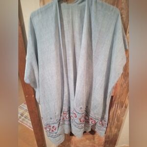 Blue Kimono with Red and Blue Pattern